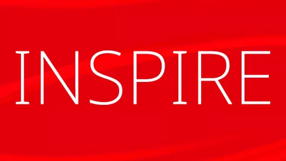 Word "Inspire" with red background